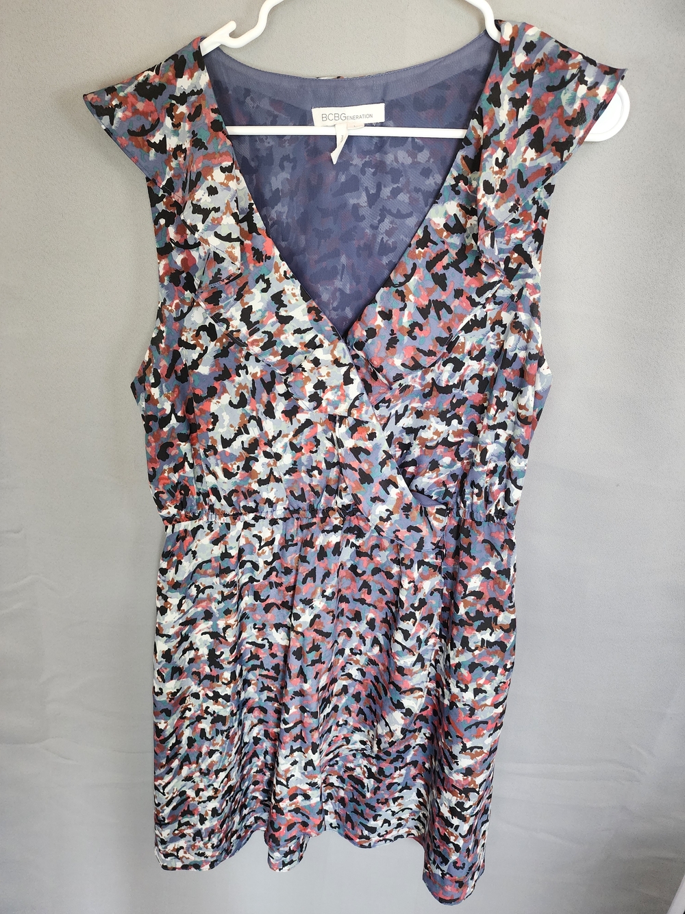 BCBGeneration Blue Multi Abstract Print Dress